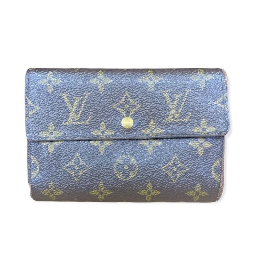 LOUIS VUITTON MONOGRAM CANVAS LEATHER ETUI PAPIERS TRIFOLD WALLET